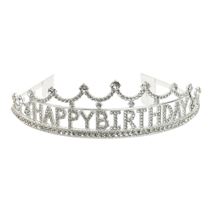 Iron Alloy Rhinestone Happy Birthday Tiara HB947 (12PC)