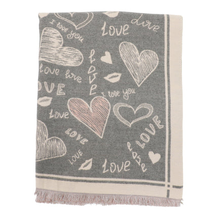 Cashmere Feel Winter Reversible Love N Heart Pattern Scarves SCF4827-23(12PC)