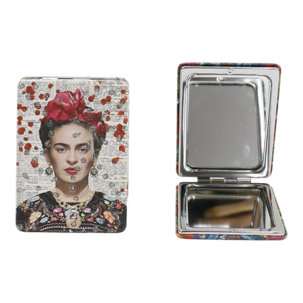 Frida Kahlo Rectangular Glitter Compact Makeup Mirror JM6423-10 (12PC)