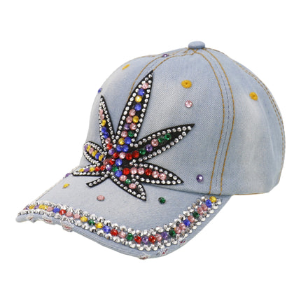 Women's Rhinestone Leaves Studded CAP HA6323-12 (12PC)