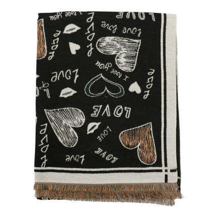 Cashmere Feel Winter Reversible Love N Heart Pattern Scarves SCF4827-23(12PC)