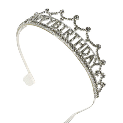 Iron Alloy Rhinestone Happy Birthday Tiara HB947 (12PC)