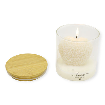 Rose Flower Heart Clusters Aesthetic Scented Candle SS51016-5 (12pc )