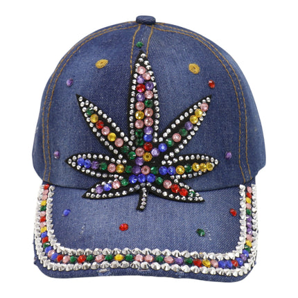 Women's Rhinestone Leaves Studded CAP HA6323-12 (12PC)