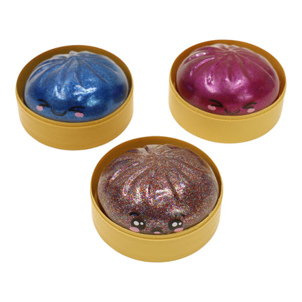 Rainbow Glitter Jiggly Bun Squishy Dumpling SS6505-4 (12PC)