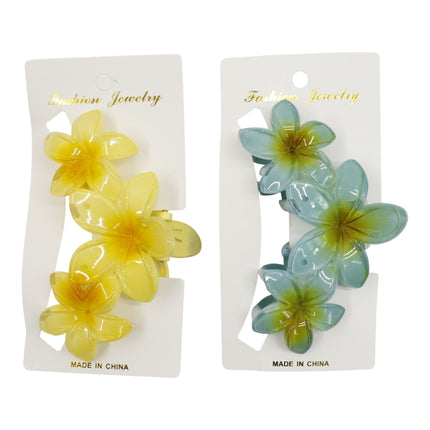 Hawaiian Flower Hair Claw Clip JH5109-6 (12PC)