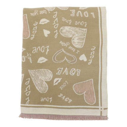 Cashmere Feel Winter Reversible Love N Heart Pattern Scarves SCF4827-23(12PC)