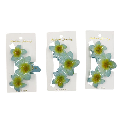 Hawaiian Flower Hair Claw Clip JH5109-6 (12PC)