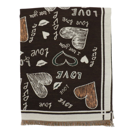 Cashmere Feel Winter Reversible Love N Heart Pattern Scarves SCF4827-23(12PC)