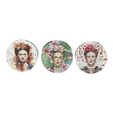 Frida Kahlo Glitter Circular Compact Makeup Mirror JM6423-29 (12PC)