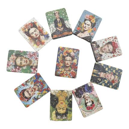 Frida Kahlo Rectangular Glitter Compact Makeup Mirror JM6423-10 (12PC)