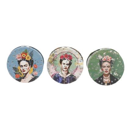 Frida Kahlo Glitter Circular Compact Makeup Mirror JM6423-29 (12PC)