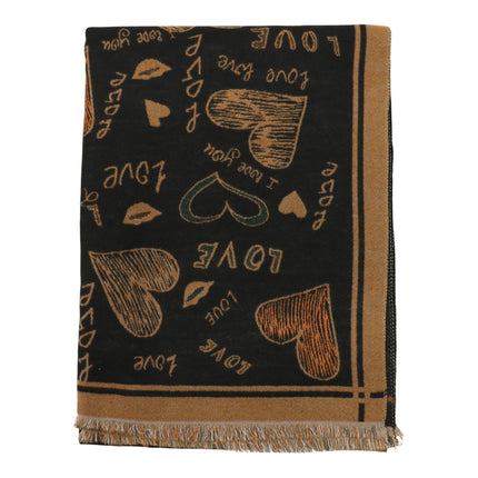 Cashmere Feel Winter Reversible Love N Heart Pattern Scarves SCF4827-23(12PC)