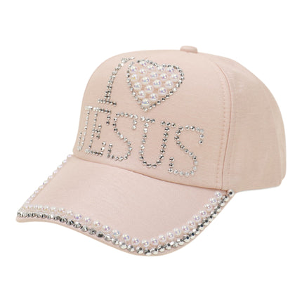 Bling Rhinestone I Love Jesus Cap HA6323-10 (12PC)