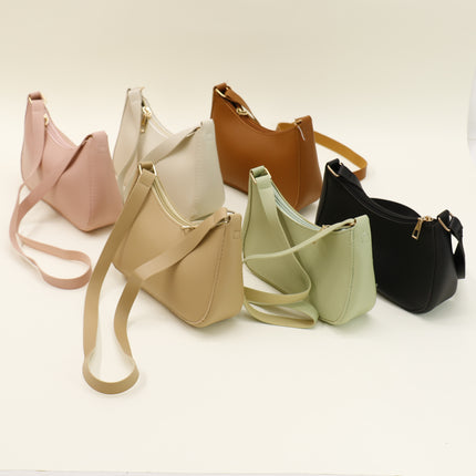 Fashion Handbags Retro Solid Color PU Leather Shoulder Bag JB6206-3 (12PC)