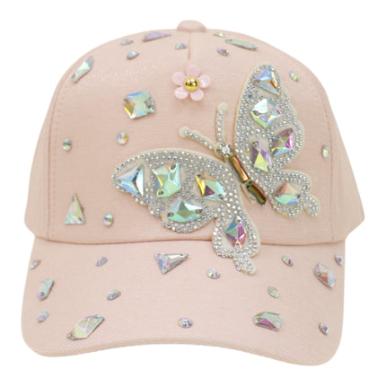 Bling Rhinestone Butterfly Baseball Cap HA6323-37 (12PC)
