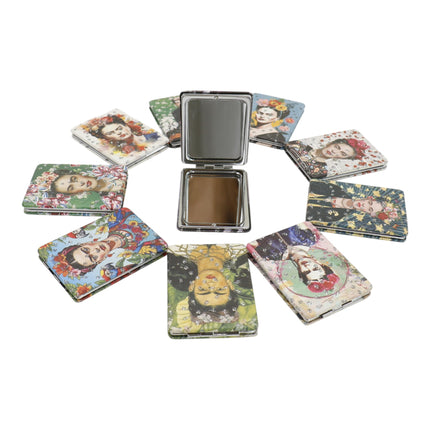 Frida Kahlo Rectangular Glitter Compact Makeup Mirror JM6423-10 (12PC)