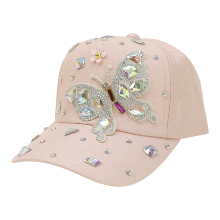 Bling Rhinestone Butterfly Baseball Cap HA6323-37 (12PC)