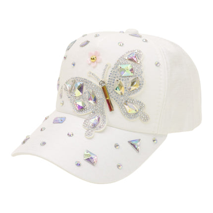 Bling Rhinestone Butterfly Baseball Cap HA6323-37 (12PC)