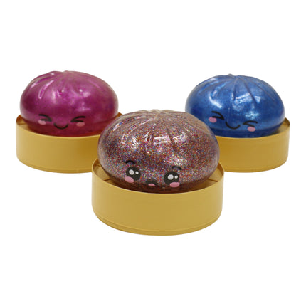 Rainbow Glitter Jiggly Bun Squishy Dumpling SS6505-4 (12PC)