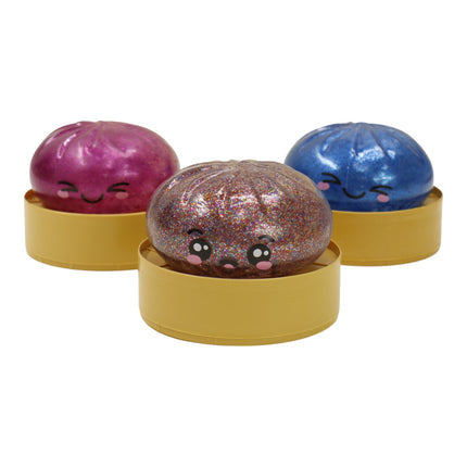 Rainbow Glitter Jiggly Bun Squishy Dumpling SS6505-4 (12PC)