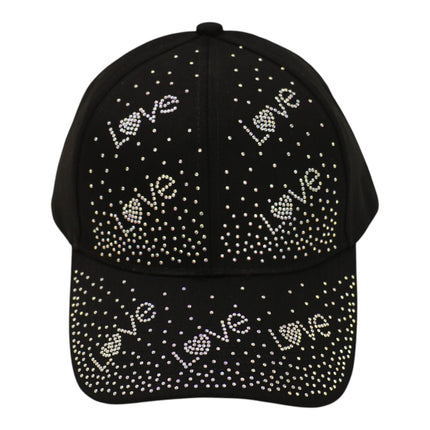 Women's LOVE Rhinestone Studded CAP HA6323-34 (12PC)