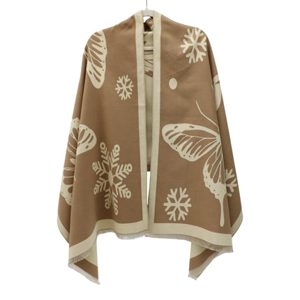 Cashmere Feel Winter Reversible Butterfly Snowflake patten Scarves SCF4902-2(12PC)