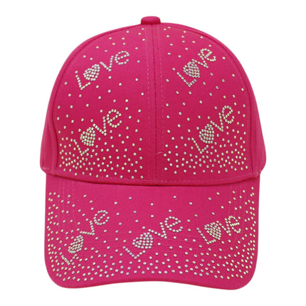 Women's LOVE Rhinestone Studded CAP HA6323-34 (12PC)