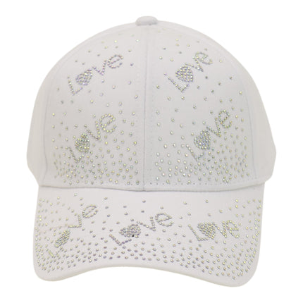 Women's LOVE Rhinestone Studded CAP HA6323-34 (12PC)
