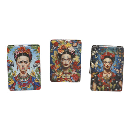 Frida Kahlo Rectangular Glitter Compact Makeup Mirror JM6423-10 (12PC)