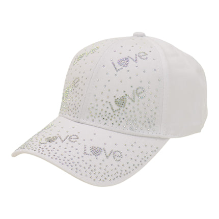 Women's LOVE Rhinestone Studded CAP HA6323-34 (12PC)