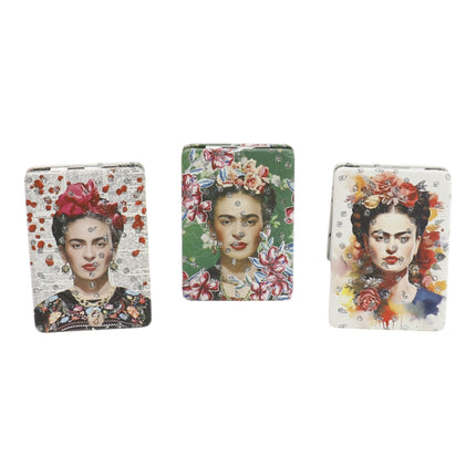 Frida Kahlo Rectangular Glitter Compact Makeup Mirror JM6423-10 (12PC)