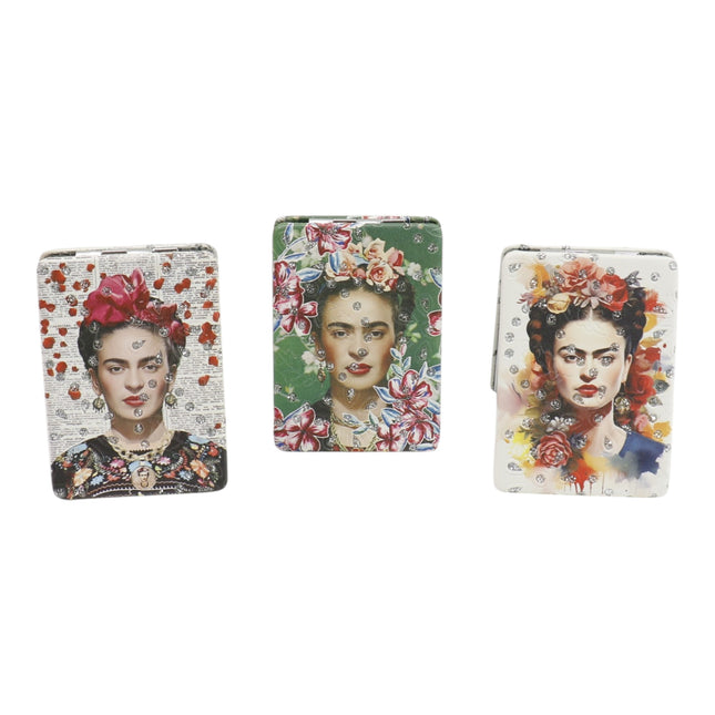Frida Kahlo Rectangular Glitter Compact Makeup Mirror JM6423-10 (12PC)