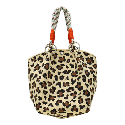 leopard Pattern Cord Strap Knitted Tote Bag SS51116-47(12PC)
