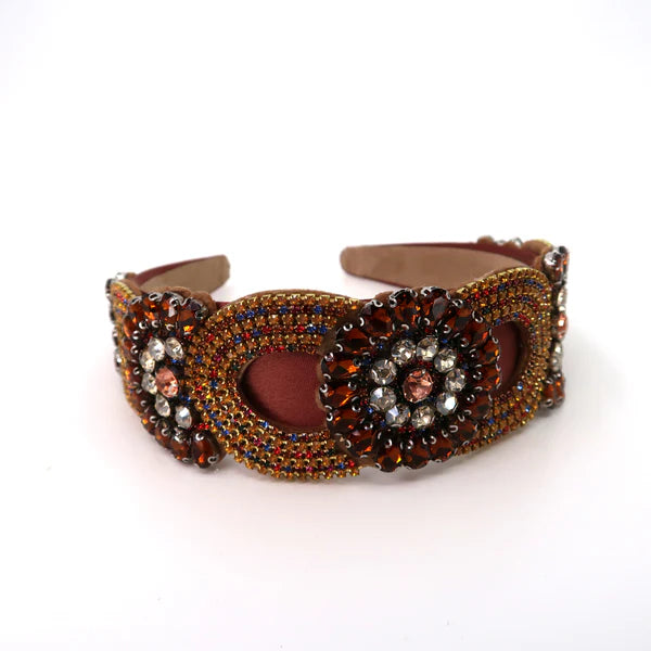 Multi Crystal Decor Wide Headband HB1011-64 (12PC)