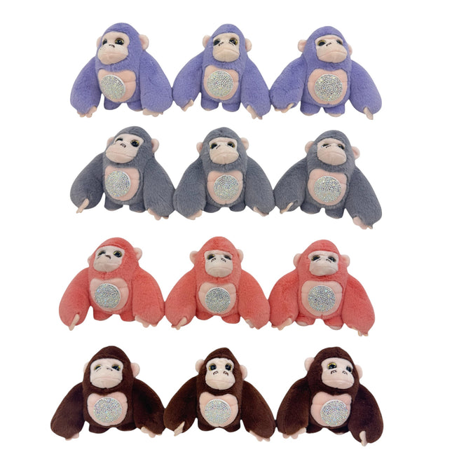 Cute Gorilla With Stone Plush Key Chain KC31123-1 (12PC)