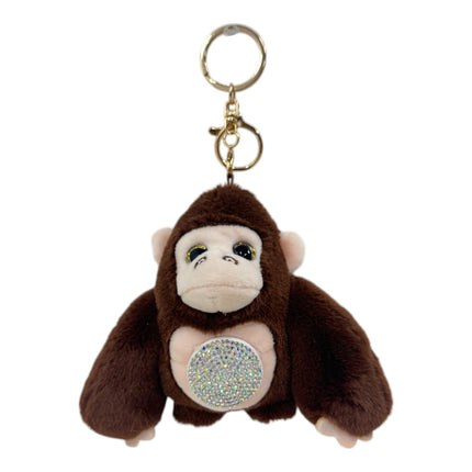 Cute Gorilla With Stone Plush Key Chain KC31123-1 (12PC)