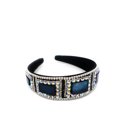 MULTI SQUARE STONE VINTAGE STYLED HEADBAND HB1012-28