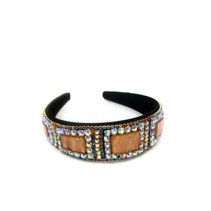 MULTI SQUARE STONE VINTAGE STYLED HEADBAND HB1012-28