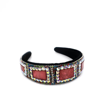 MULTI SQUARE STONE VINTAGE STYLED HEADBAND HB1012-28