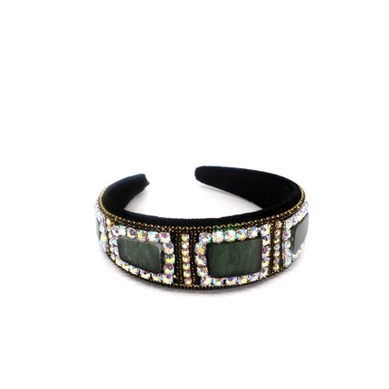 MULTI SQUARE STONE VINTAGE STYLED HEADBAND HB1012-28