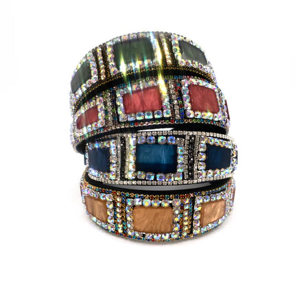 MULTI SQUARE STONE VINTAGE STYLED HEADBAND HB1012-28