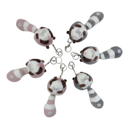 Raccoon Plush Stone  Key Chain TY612-10 (12PC)