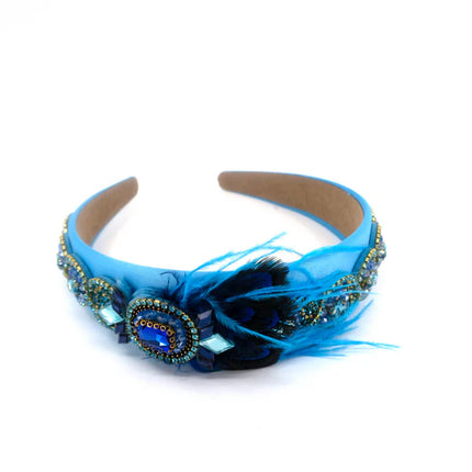 FEATHER CRYSTAL HEADBAND 21029-27 (12PC)