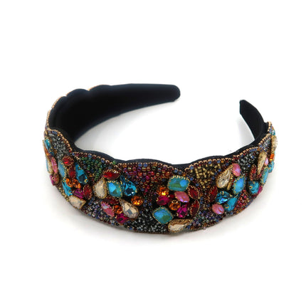 MULTI CRYSTAL DECOR VINTAGE STYLED HEADBAND HB1011-62