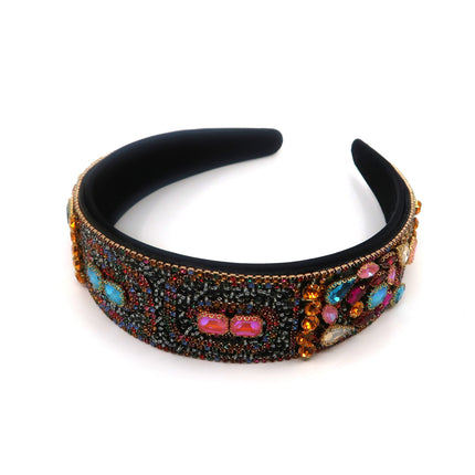 MULTI CRYSTAL DECOR VINTAGE STYLED HEADBAND HB1011-62