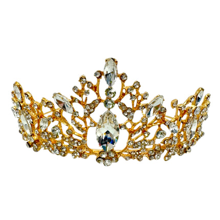 Crystal Tiara Crown CR1030-34 (2PC)