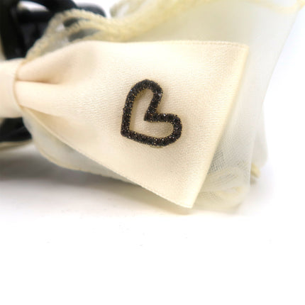 RHINESTONE HEART CHARM BOW CLAW CLIP JC3315-91