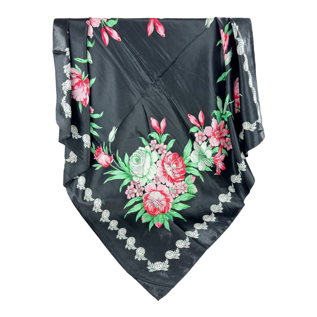 SATIN FLOWER SCARVES ST4626-1 (12PC)