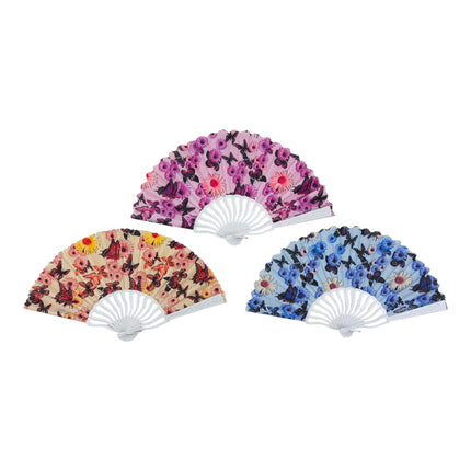 Butterfly Daisy Floral Hand Hold Folding Fan FN0436 (12PC)